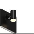 Modern Black Wall Lamp with Square Base and Cylindrical Light Fixture 3d model