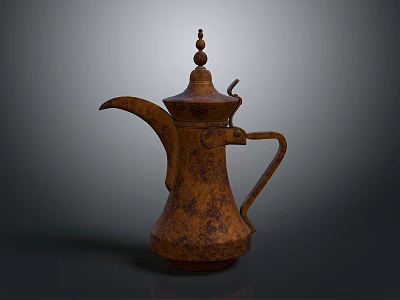 Vintage Copper Coffee Pot With Traditional Design For Home Kitchen Use 3d model