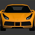 Orange Modern Sports Car With Sleek Body Black Windows And Silver Rims