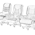 Black Leather Office Chair With Wooden Armrests Swivel Casters And Comfortable Design