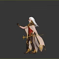 White Haired Woman In Red And Gold Outfit Casting Glowing Magic Circle
