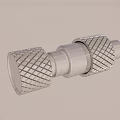 Metal Industrial Connector With Diamond Pattern And Cylindrical Smooth Design 3d model