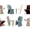 Modern Single Chair Combination Dining Chair Desk Chair Dressing Chair Children's Chair 3d model