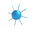 Blue Circular Mechanical Component with Multiple Thin Spokes and Central Holes