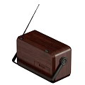Vintage Wooden Radio With Antenna Knobs And Tuning Dial Design