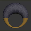 Blue And Gold Textured Metallic Bracelet With Circular Design Shiny Surface