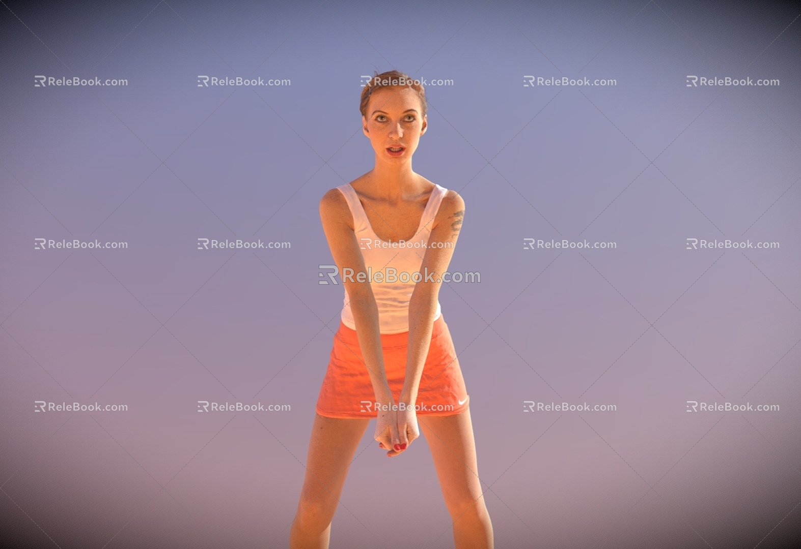 Sitting Beauty Foreign Beauty Girl with Wine Glass 3d model