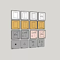 Switch socket panel combination 3d model