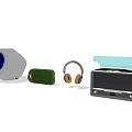 Modern headset audio radio combination 3d model