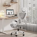 Ergonomic White Mesh Office Chair With Adjustable Features For Home Workstation 3d model