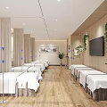 Modern Hospital Outpatient Clinic Space With Plants Glass Block And Wooden Floor