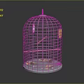 Light Blue Metal Frame Birdcage With Wooden Perch And Base Tray For Pet Supplies