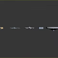 3D Rendered Fantasy Weapons Collection with Sword Axe Spear Shield and Metallic Blades