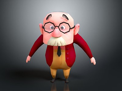 Wise Old Man Old Man Ancient Old Man Ancient Wise Warlock Taoist priest wizard mage 3d model