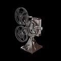 Vintage Projection Monitoring Device With Metal Body Dual Reels And Classic Structure