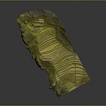 3D Model of Green Terrace Fields with Layered Terrain Structure 3d model