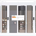 Modern Wraped Column Decorative Column Modeling Column Storage Rack Bookshelf 3d model
