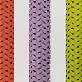 Colorful Braided Cylindrical Industrial Equipment Tubes in Red Purple Green Hues