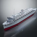 White And Red Cruise Ship With Multiple Decks And Water Reflection