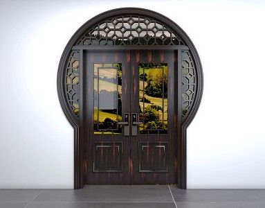 New Chinese-style double-door arch 3d model