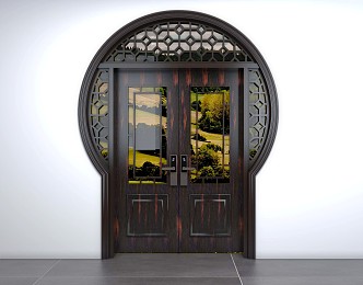 New Chinese-style double-door arch 3d model