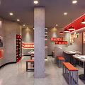 Sichuan Hotpot Restaurant Interior Design With Red Decor Bench Seating And Warm Lighting