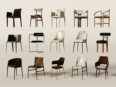 Modern Dining Chairs In Various Styles And Materials For Home Decor 3d model