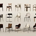 Modern Dining Chairs In Various Styles And Materials For Home Decor 3d model