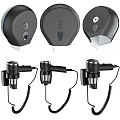Modern Black Bathroom Accessories Set Toilet Paper Holder Soap Dispenser Trash Can And Brush