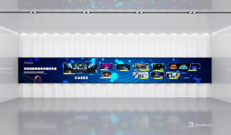 Hi tech Display Wall With Multiple Case Showcases And Modern Design Elements 3d model 