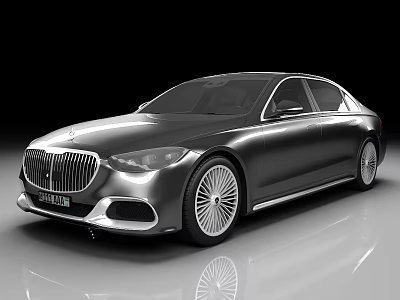 Luxury Silver Sedan With Modern Design Front Grille And Alloy Wheels 3d model