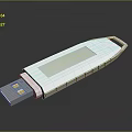 White USB Flash Drive With Sleek Design And Portable Storage For Computers 3d model