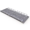 Industrial Double Metal Platform with Safety Railings and Sturdy Structure