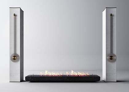 Modern Fireplace Pillar 3d model