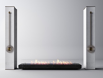 Modern Fireplace Pillar 3d model