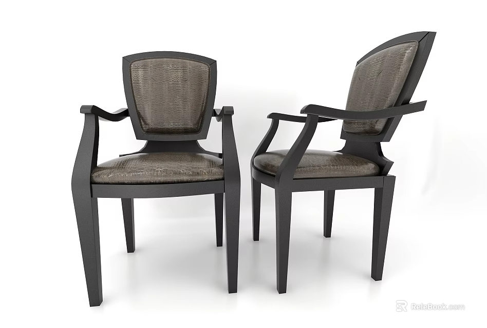 Modern Leisure Chairs With Wooden Frame Fabric Seat Backrest And Armrests Design 3d model 