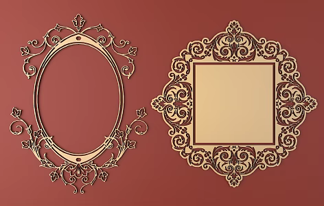 European-style Metal Carved European Pattern Hollow Carved Pattern 3d model
