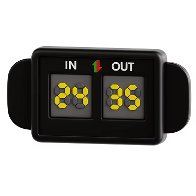 Modern Black Decorative Ornament Set With Digital Display IN OUT Indicator And Arrow Design 3d model