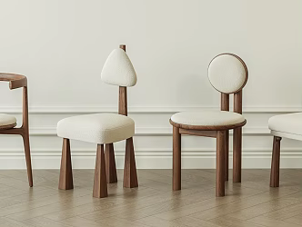 French Middle Style Dining Chair 3d model