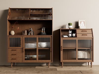 Wood-style Sideboard Decorative Cabinet model