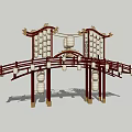 New Chinese style ancient building archway Guochao Guofeng block night market entrance and exit Meichen archway scenic spot gate tower scenic spot gate Guofeng entrance and exit market night city entrance and exit 3d model