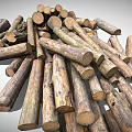 Natural Arbor Tree Logs Stacked Pile Of Freshly Cut Wooden Timber