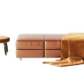 Modern sofa stool sofa stool combination 3d model