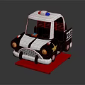 Toy Police Car With Black White Design Red Blue Lights And Red Base