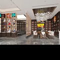 Tobacco and Liquor Store Interior With Cashier Counter And Shelves For Product Displays