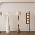 Middle style floor lamp combination 3d model