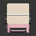 Pink Pilates Reformer Equipment With White Cushion And Metal Frame For Home Fitness Workouts