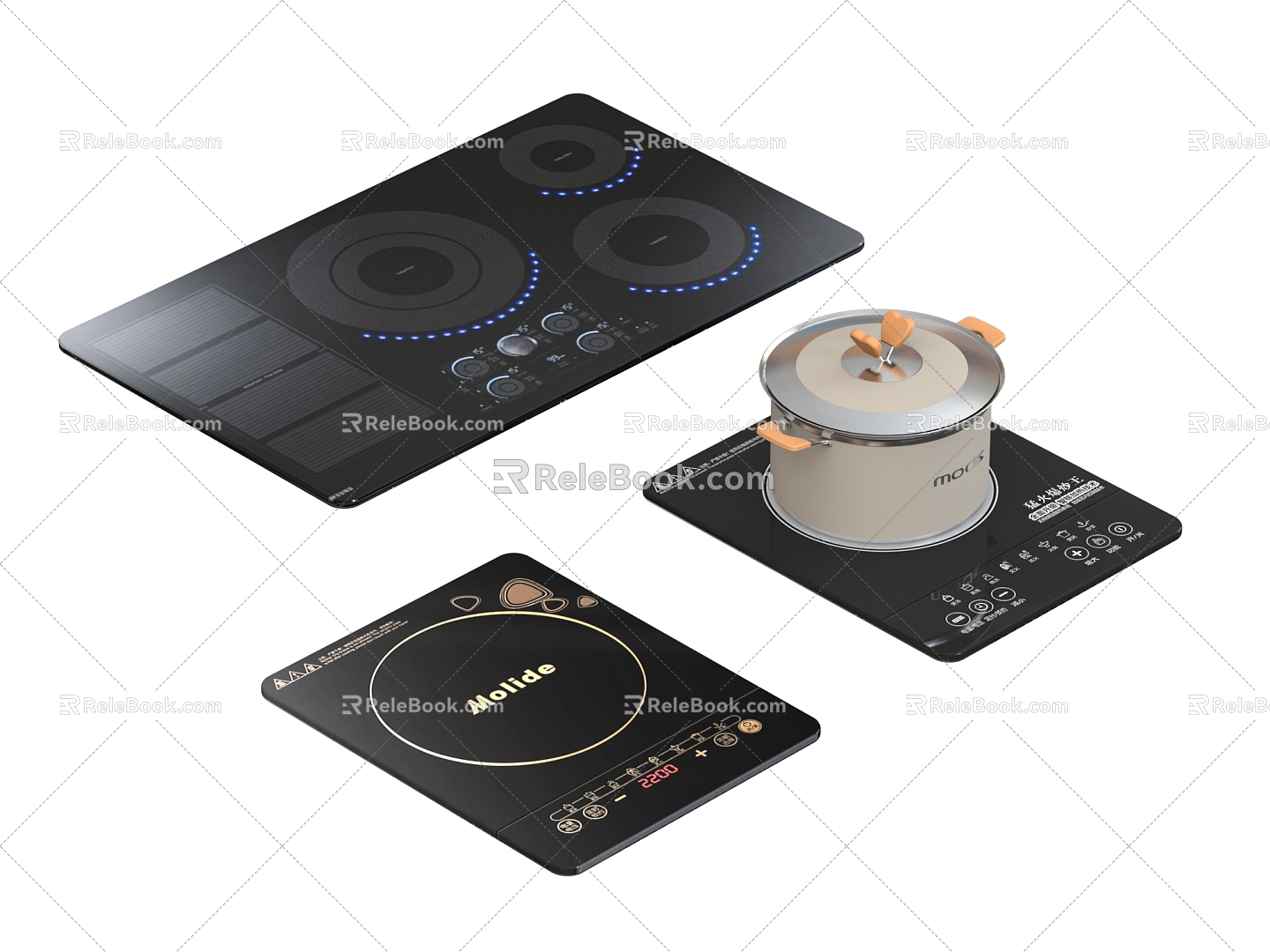 Induction Cooker Stove Kitchen Appliances 3d model