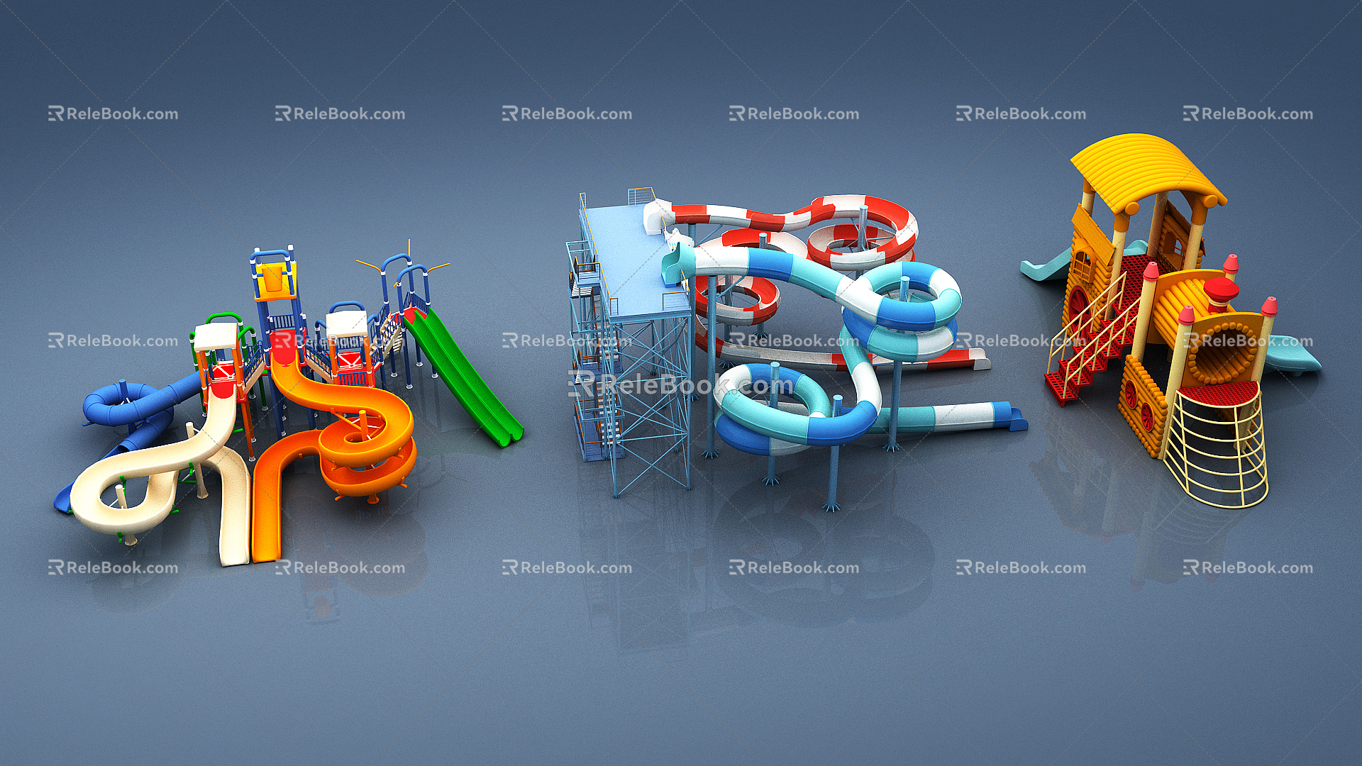 Modern slide children's equipment 3d model