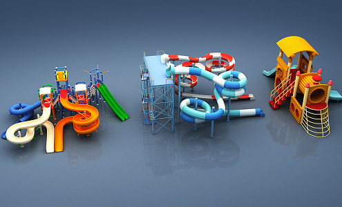 Modern slide children's equipment 3d model